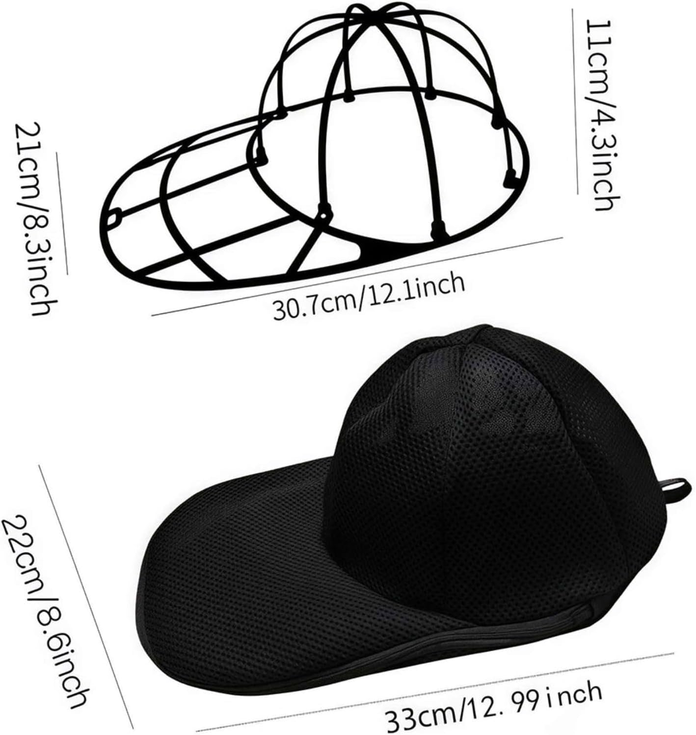 Estante De Lavado De Gorras, Paquete De 2 Marcos De Arandela De Sombreros Con Red Protectora Integrada Para Broches De Béisbol, Evita La Deformación En La Máquina De Lavandería, Blanco (2