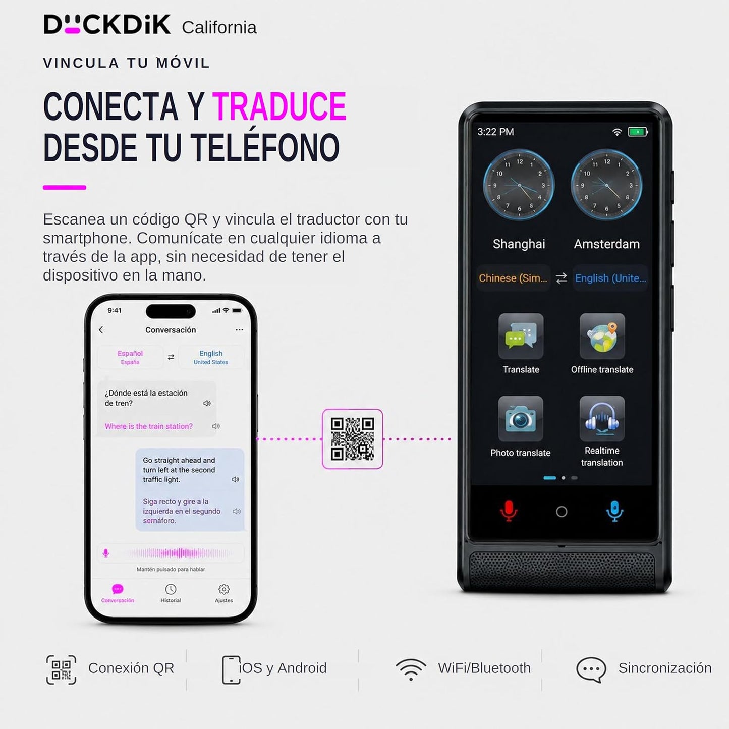 California, Traductor De Idiomas Instantáneo De Voz 2026, Sin Wifi Sin Datos, Pantalla Táctil 4 Pulgadas, Aleación De Aluminio, 142 Idiomas Online 22 Offline, Traductor Con IA