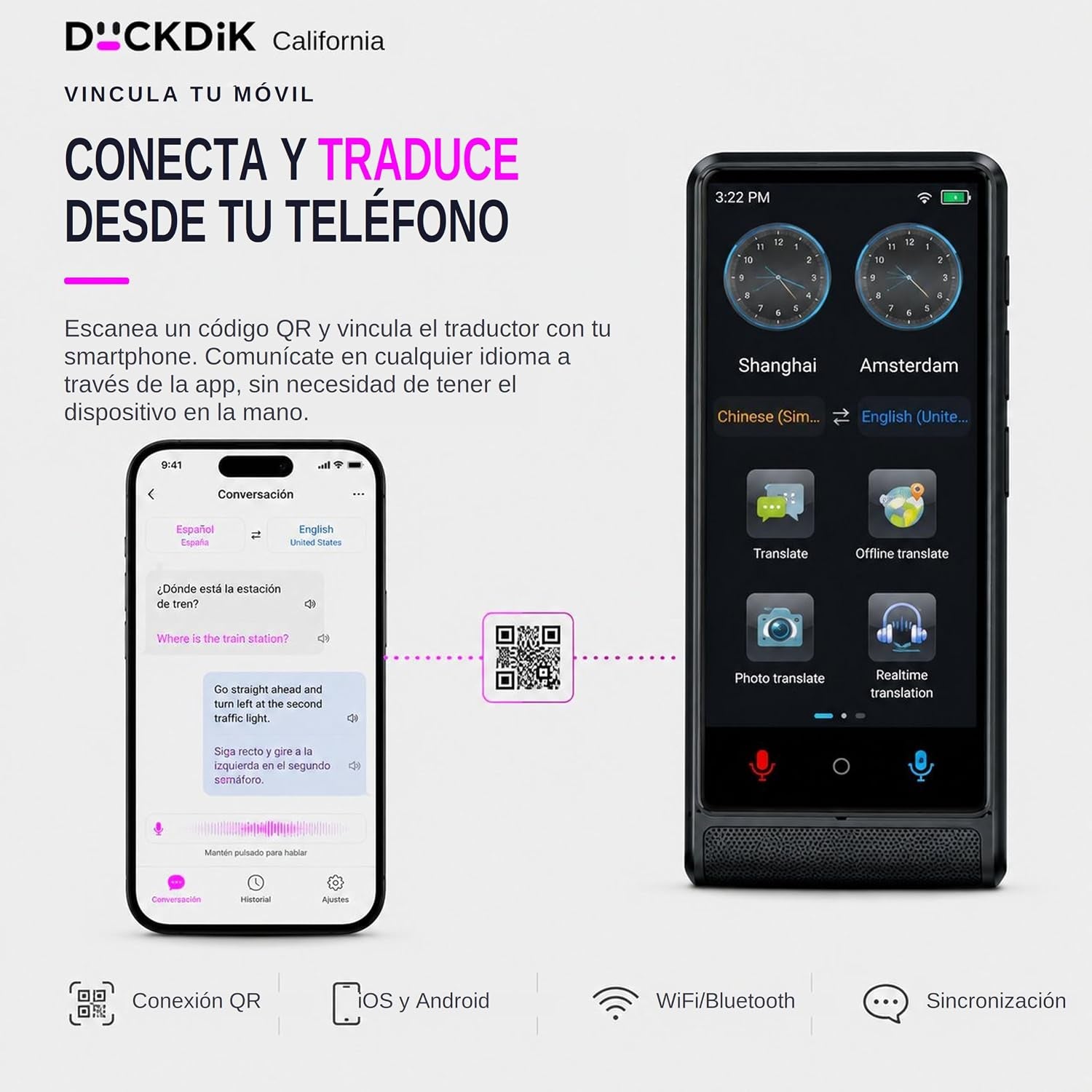 California, Traductor De Idiomas Instantáneo De Voz 2026, Sin Wifi Sin Datos, Pantalla Táctil 4 Pulgadas, Aleación De Aluminio, 142 Idiomas Online 22 Offline, Traductor Con IA