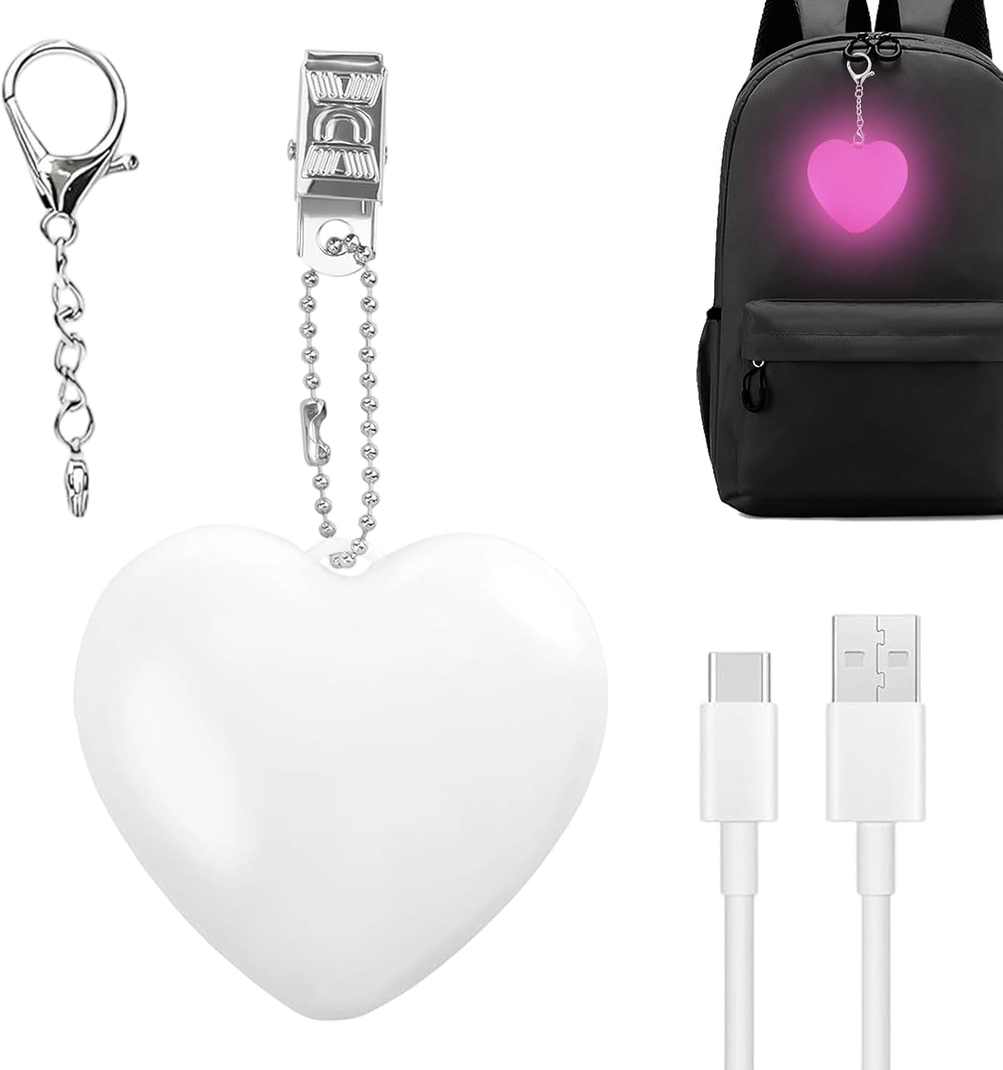 Luz De Bolso, Luces Nocturnas Para El Interior Del Bolso, Llavero Con Linterna, B Olso Recargable, Dijes De Luz De Corazón Brillante Para Bolsos Con Sensor De Movimiento Para Mujeres, Madres Amigas