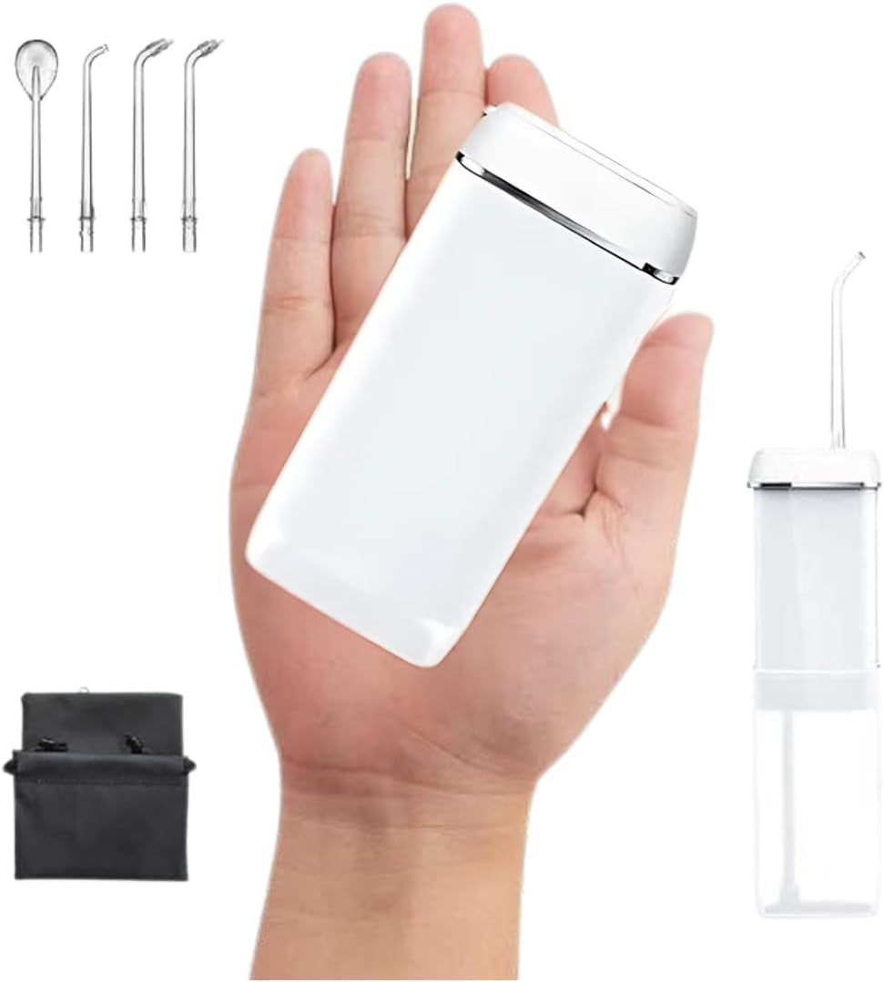 Irrigador Dental Portatil 140 Ml - Irrigador Dental Viaje IPX7 Con 3 Modos Y 4 Boquillas | Mini Irrigador Bucal Recargable Eliminador De Sarro, Limpiador De Dientes Y Encías Para Casa, Viajes (Negro)