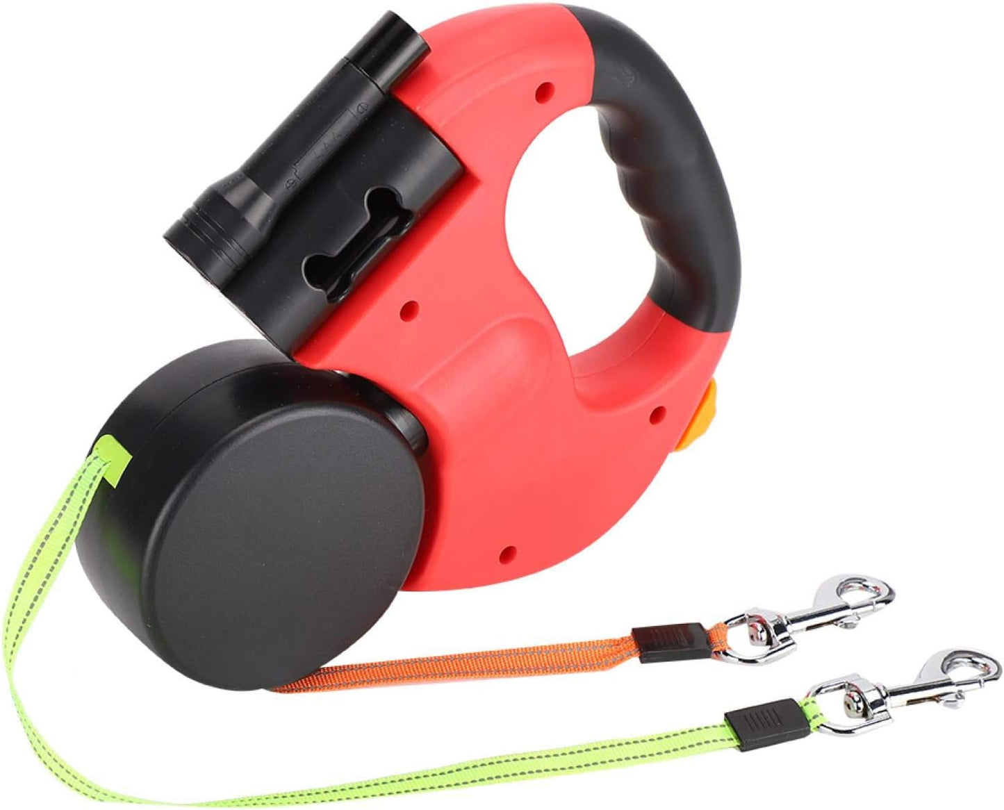 Correa De Perro Retráctil, Correa De Doble Cabeza Para Caminar Para Mascotas De Alta Resistencia, Sin Enredos, Freno De Una Mano, Para Perros O Gatos Small/Medium/Large(Scarlet)