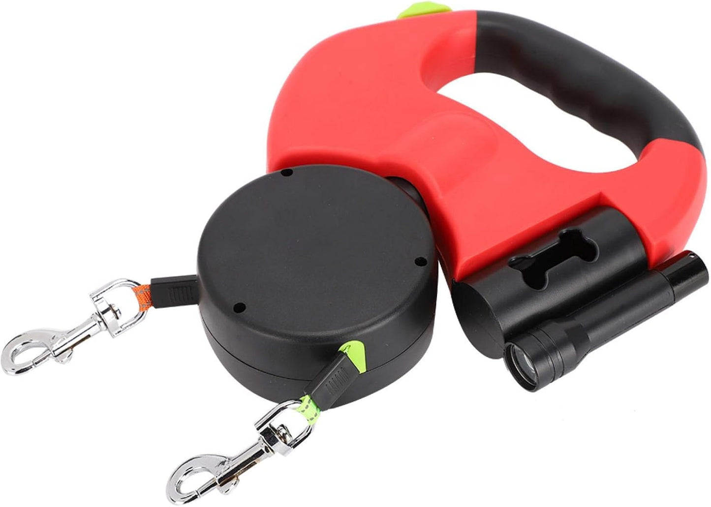 Correa De Perro Retráctil, Correa De Doble Cabeza Para Caminar Para Mascotas De Alta Resistencia, Sin Enredos, Freno De Una Mano, Para Perros O Gatos Small/Medium/Large(Scarlet)
