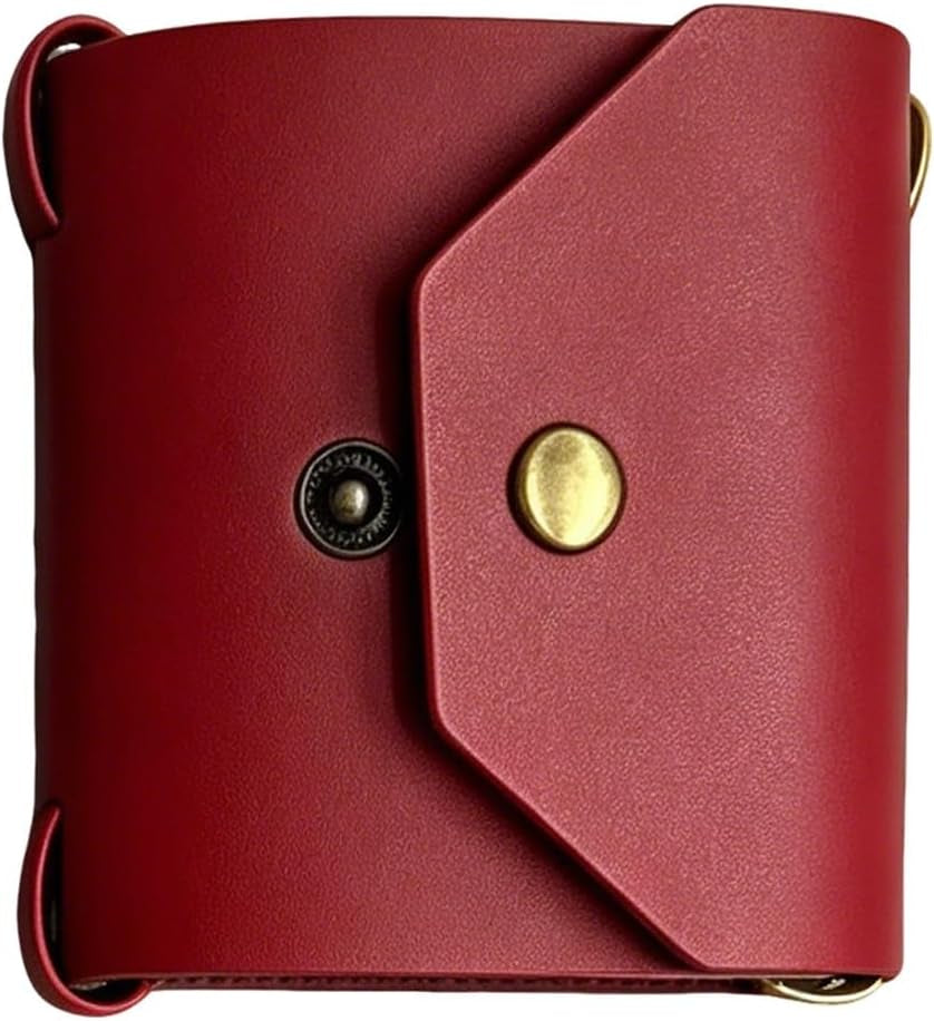 Upgraded Slim Leather Cash Wrap Wallet with 3 Adjustable Snaps, Quick Access Money Organizer, Compact Bill Holder with Elastic Bands for Daily Carry