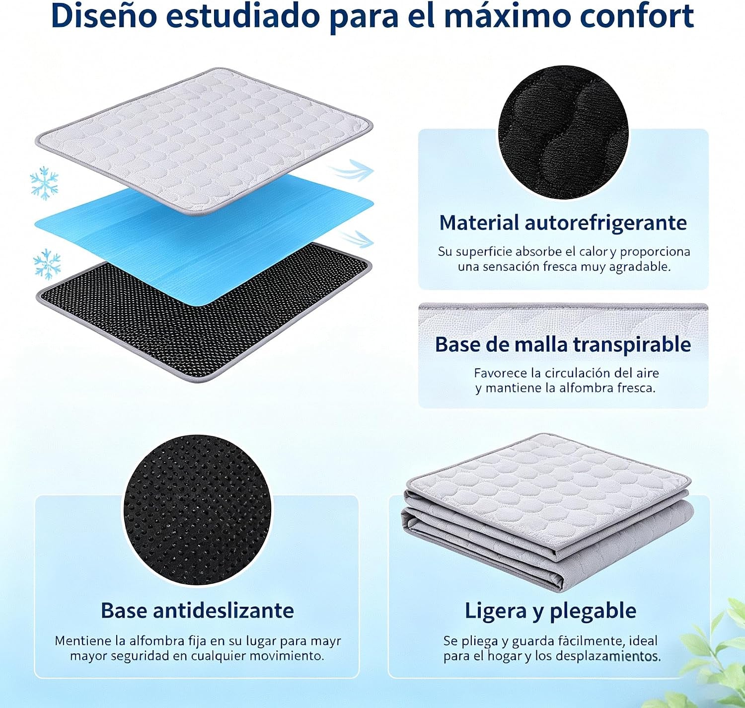 Manta Refrescante Para Perros Alfombrilla Refrescante Perro Gatos Esterilla Refrigerante Autorefrigerante Mascotas Manta Fria Lavable Antideslizante Portátil Para Interior Exterior,Coche,Viajes 18
