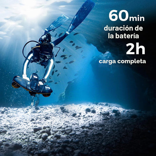Sublue Navbow Navbow plus - Patinete Subacuático Profesional Inteligente Con Doble Motor Con Soporte Para Cámara, 3 Velocidades De Engranajes, 4.47 Mph 60 Minutos, 130 Pies, Para Buceo, Esnórquel