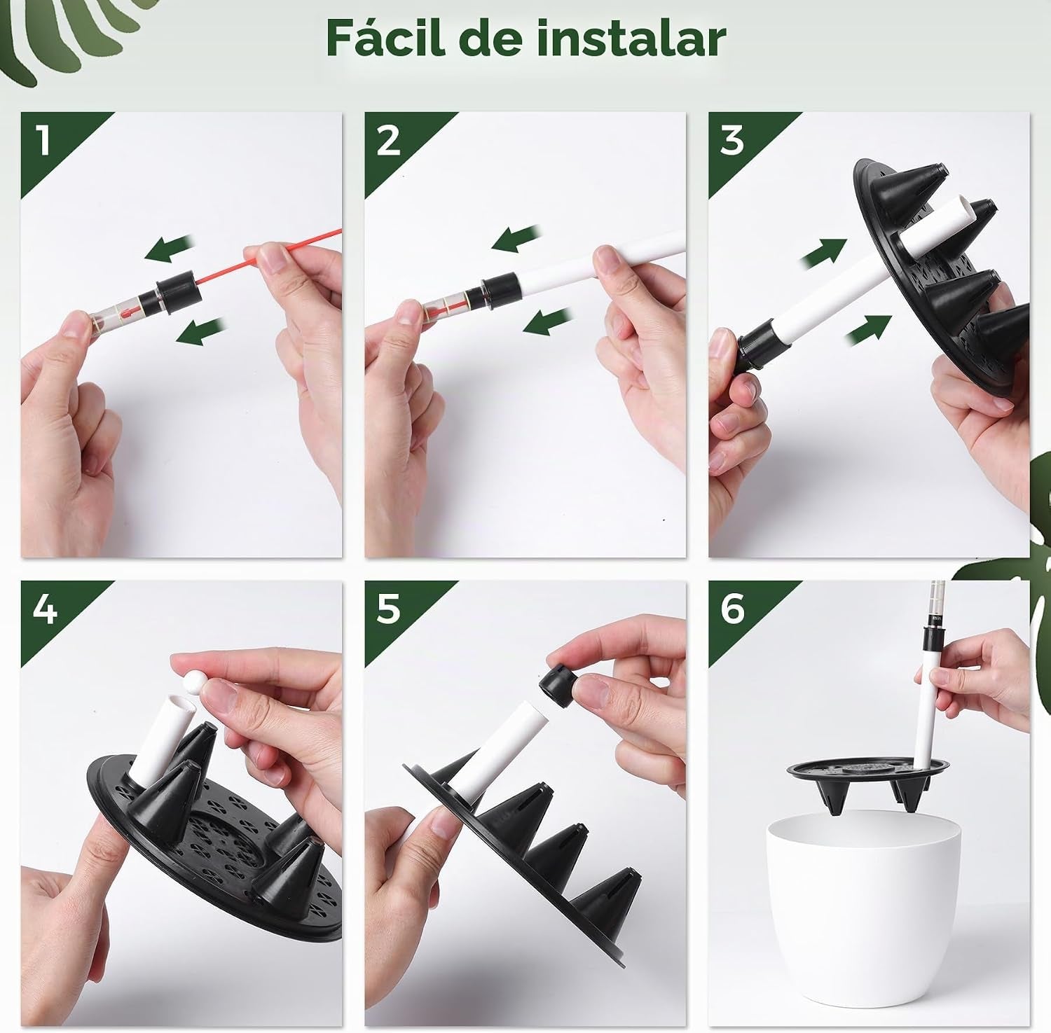 T4U Maceta De Autorriego 18 Cm Pack De 4 Para Interior Y Exterior Blanco | Depósito Interior, Riego Reducido, Raíces Hidratadas, Flores, Hierbas, Alféizar,Jardín, Regalo Para Jardineros