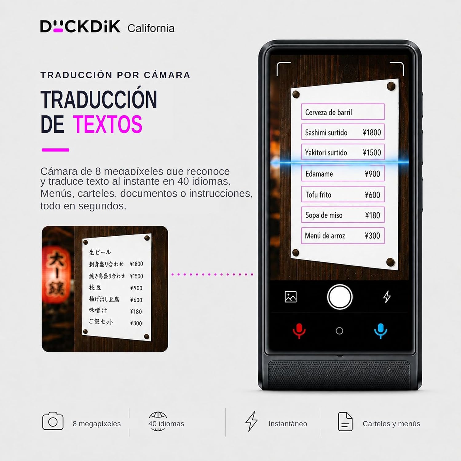 California, Traductor De Idiomas Instantáneo De Voz 2026, Sin Wifi Sin Datos, Pantalla Táctil 4 Pulgadas, Aleación De Aluminio, 142 Idiomas Online 22 Offline, Traductor Con IA