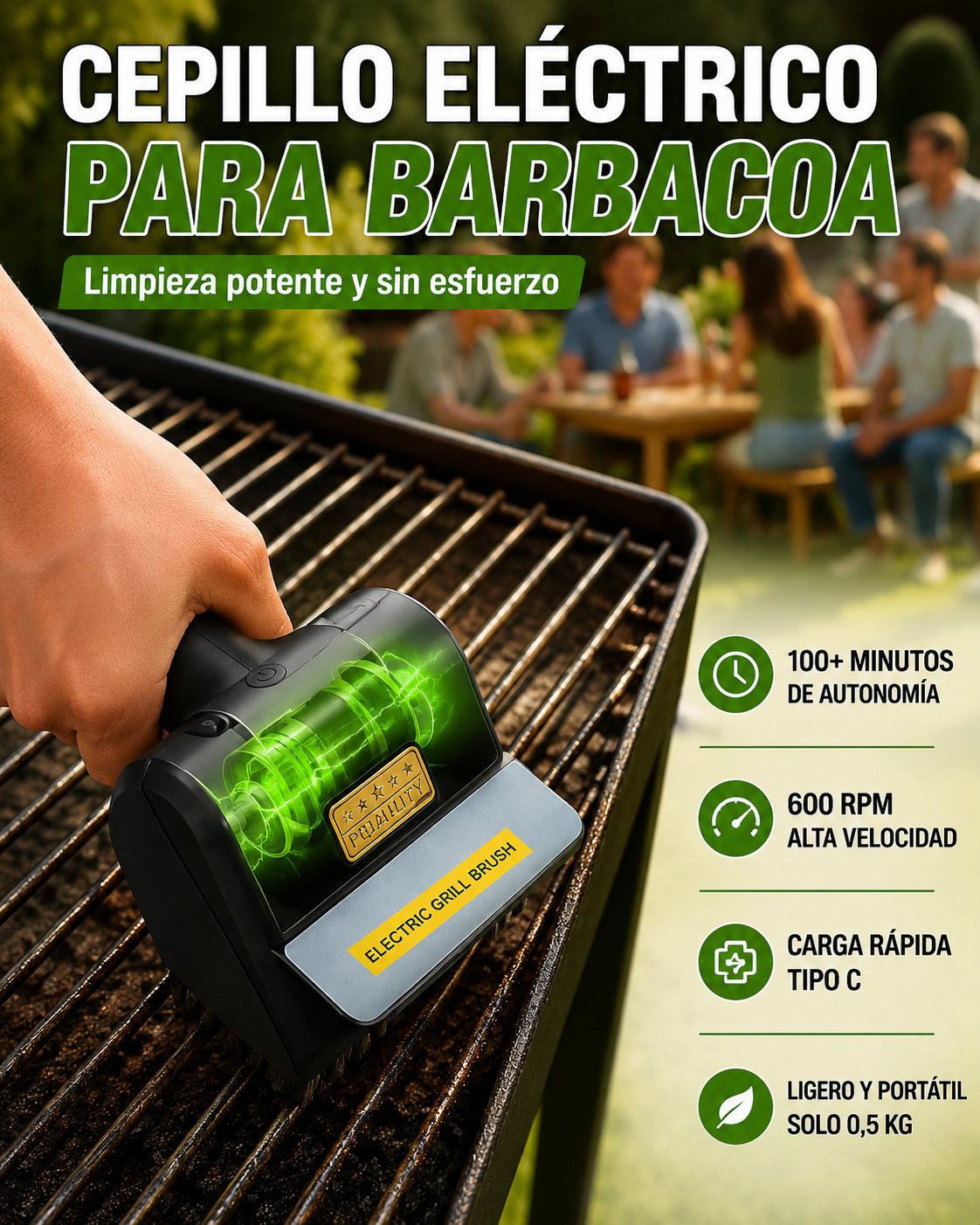 Cepillo BBQ Eléctrico