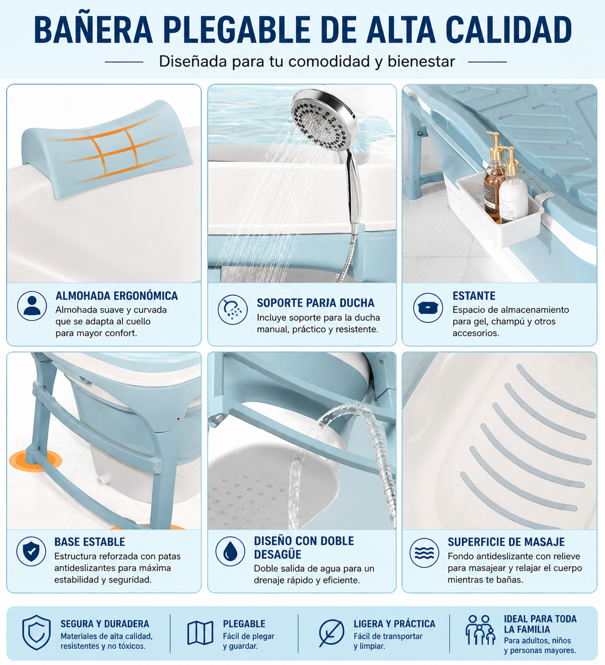 Bañera Plegable