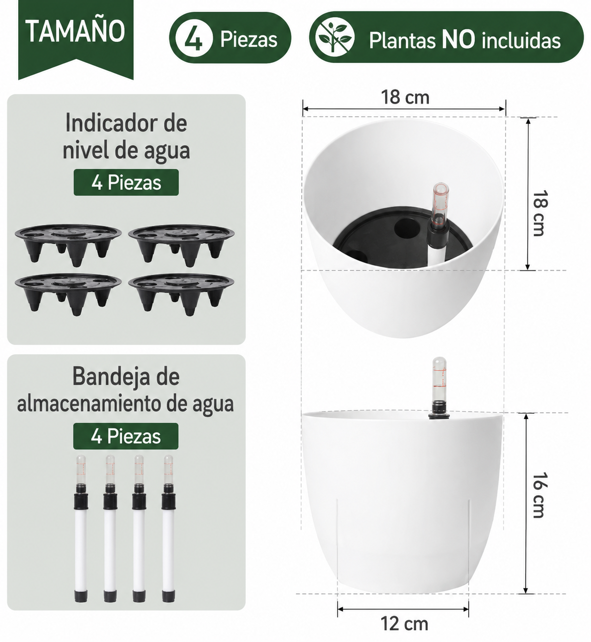 4 Macetas De Autorriego