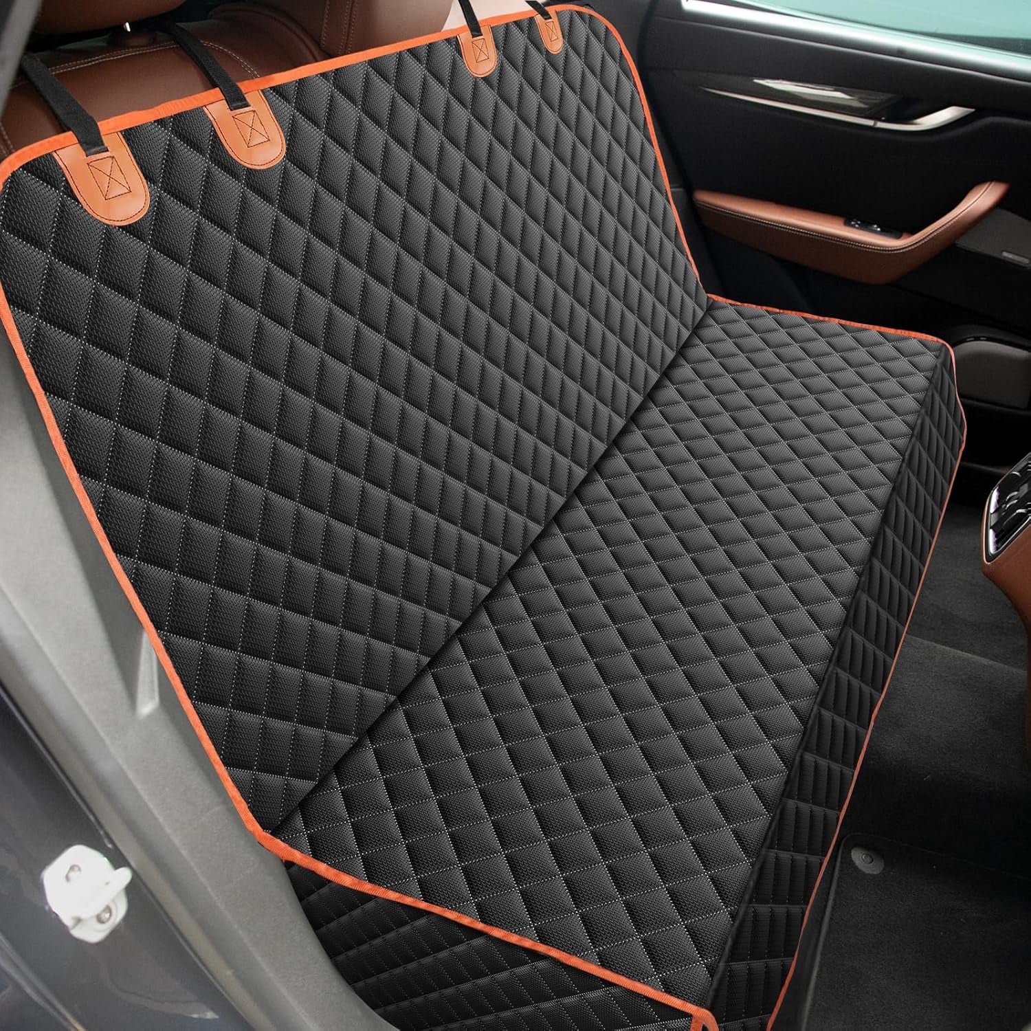 Funda Perros Coche, Funda De Asiento Para Perros Impermeable Y Resistente, Protector Coche Con Ventana De Malla Visible Y Cremallera, Universal Para SUV, Camión