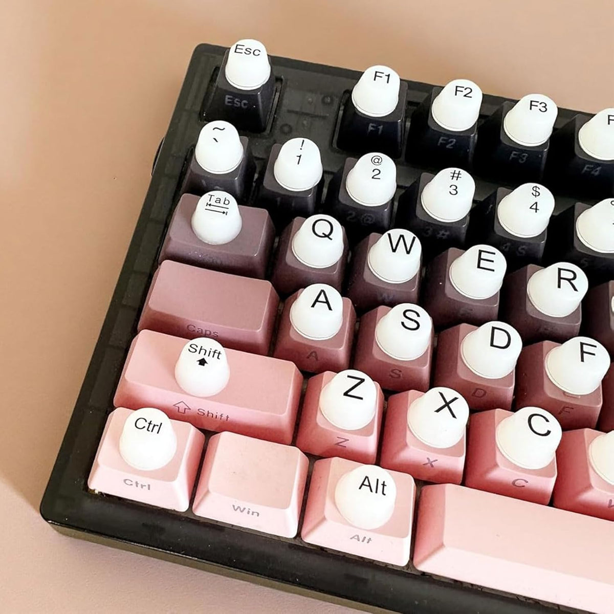 64 Piezas De Pegatinas Elevadas Para Teclado Para Uñas Largas Con Letras, Teclas Suaves De Silicona, Cubiertas De Teclado Autoadhesivas (Blanco)