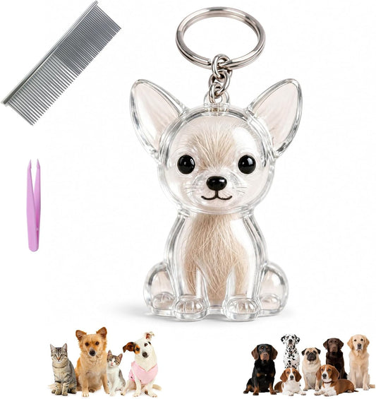Llavero Recuerdo Para Pelo De Perro, Cápsula Transparente De Resina Para Pelo De Mascota, Colgante Memorial Para Perro Y Gato, Accesorio Para Llaves Y Bolsa, Regalo Para Amantes De Animales