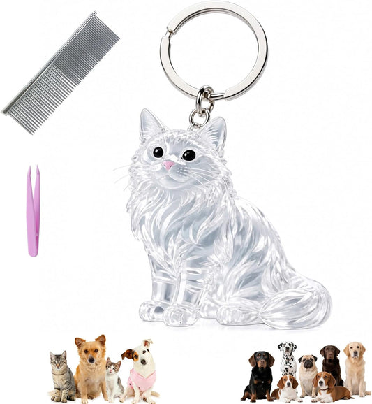 Llavero Recuerdo Para Pelo De Perro, Cápsula Transparente De Resina Para Pelo De Mascota, Colgante Memorial Para Perro Y Gato, Accesorio Para Llaves Y Bolsa, Regalo Para Amantes De Animales